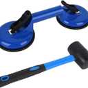 Floor Gap Fixer Tool for Laminate Floor Gap Repair Include Suction Cup and Mallet -Blue Kit(Can't use on scraped surface floor)