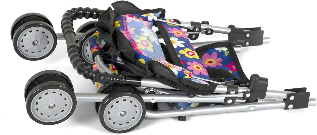 fash n kolor® - Doll Stroller My First Baby Doll Strollers Toy - Flower Design with Basket in The Bottom- (Flower Design)