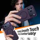 Magnetic for iPhone 17 Pro Case,[Anti-Slip][Compatible with MagSafe][Military Grade Drop Protection] Shockproof Protective Translucent Matte Phone Case for iPhone 17 Pro Case,Deep Purple