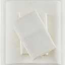 True North by Sleep Philosophy Cozy Flannel Warm 100% Cotton Sheet - Novelty Print Animals Stars Cute Ultra Soft Cold Weather Bedding Set, Full, Ivory Solid 4 Piece