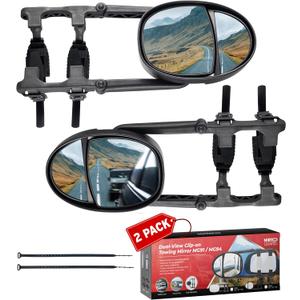 Extended Towing Mirrors, Universal Clip-On Side Mirror Extensions for Pickups, RVs, and Trailers, Tow Mirrors with Extenders (Model MG94)