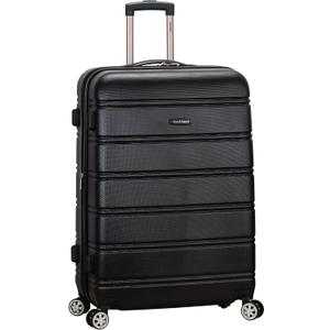 Rockland Melbourne Hardside Expandable Spinner Wheel Luggage, Checked Large 28", Black