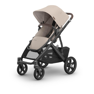 UPPAbaby Vista V3 Convertible Single-to-Double Stroller for Baby & Toddler, 30+ Configurations, Car Seat Compatible, All-Wheel Suspension, XL Basket Julian Ada (Sandstone Mélange)