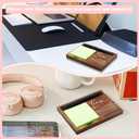 CINRLLA Wooden Sticky Note Holder & Pen Dispenser, 6.5 x 4.7 inches, Green, 1 Count