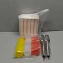 105 Pcs Hot Dog Accessories, 100 Pcs Disposable Paper Food Tray 3 Pack 12 oz Plastic Squeeze Bottle 2 Pack Stainless Steel Cooking Tongs Hot Dog Trays Food Serving Boat for BBQ Party Picnic