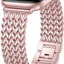 Metal Band Compatible with Apple Watch Bands for Women 40mm 41mm 42mm 38mm 44mm 45mm 46mm 49mm, Dressy Stainless Steel Link Bracelet, Designer Strap for iWatch Series 11/SE/10/9/8/7/6/5/4/3/2/1/Ultra