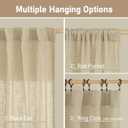 LAMIT Linen Curtains 63 Inch for Bedroom, Light Filtering Neutral Semi Sheer Window Curtains Back Tab and Rod Pocket Living Room Panels, 2 Panels, Linen, 60 x 63 Inch
