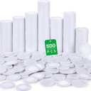 Leitee 500 Pcs White Plastic Poker Chips Bulk 1.5 Inch Mini Bingo Chips Tokens Markers Blank Casino Counting Discs Learning Math Counters for Adults Interlocking Game Counting Reward Card