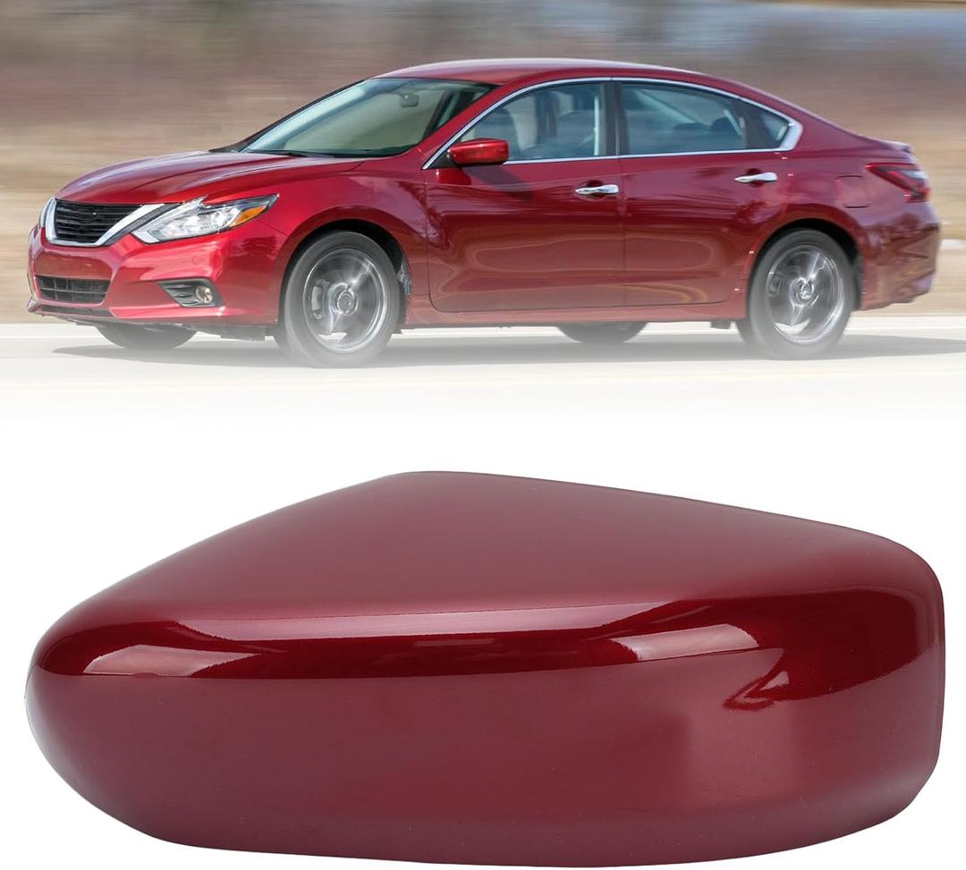 Replacement Left Driver Side Mirror Cover Caps For Nissan Altima Sedan 2013 2014 2015 2016 2017 2018 Mirror Cap Without Light 96373-3TH0A(Red)