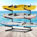 Kayak Storage Rack, Heavy Duty Freestanding Kayak Stand for 2/3 Kayaks, Adjustable Canoe and Paddleboard Holder for Indoor Outdoor Garage Storage, Assembly Required, 3-Tier