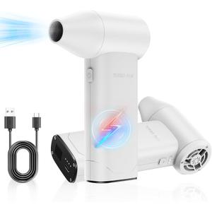 Compressed Electric Air Duster 3 Gear Adjustable 130000 RPM Rechargeable No Canned Compressed Air Duster for PC- Jet Fan for Car Dry Mini air Blower Gun-Replace Compressed Air Can (White)