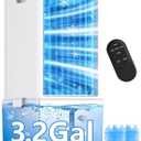 4-IN-1 Windowless Air Conditioner Portable w/ 4 Speeds & 4 Modes, 3.2-Gal Dual Tank for 24H Cooling, Waterless Alert System, 12H Timer, Remote & Touch, Swamp Cooler Air Conditioner for Bedroom