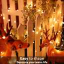 3 Pack Total 200 LED Fairy Lights Battery Operated String Lights with Remote & 8 Modes, 33FT Waterproof Copper Wire Battery Powered Twinkle Lights for Outdoor Christmas Parties Decoration Warm White