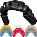 Bulletproof: Worlds Thinnest Most Breathable Mouthguard is 3X Stronger! Football MMA Hockey Rugby Basketball BJJ Lacrosse Boxing Sports Mouth Guard Grinding Teeth. Men Women Adult Youth Kids Braces (Lava Black)