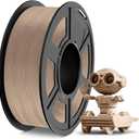 TECBEARS Wood Filament PLA, Neatly Wound 3D Printer Filament 1.75 mm, 3D Printing Filament Wood, Dimensional Accuracy +/ - 0.03mm, Fit Most FDM 3D Printers, 1kg Spool (2.2lbs), PLA Maple Wood