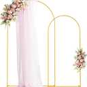 Metal Arch Backdrop Stand, 7.2FT+6FT Wedding Arch Backdrop Stand, Set of 2 Gold Backdrop Arch Stand, Wedding Arch Frame for Wedding Ceremony Birthday Party Baby Shower Graduation Ceremony Decoration