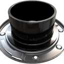 Oatey 43494 3 in. x 4 in. Fast Set Black ABS Closet Flange with Stainless Steel Ring, No Test Cap