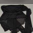 Milumia Women's Mesh Scarf Halter Tops Asymmetrical Hem Y2k Going Out Babydoll Tube Tops Sheer Club Tops, Black, S
