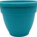 The HC Companies Caribbean Planter Pot - Outdoor & Indoor Plant Pot with Drainage Hole & Plug - Rolled Rim Plastic Pots for Plants & Flowers - Decorative Plant Pot (20" Dusty Teal, Pack of 1)