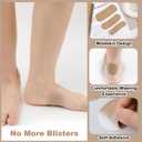 8 x 36pcs Moleskin Adhesive Pads, Protective Moleskin Bandages Comfortable Patch Adhesive Moleskin Strips Cushions Soft Coffee-Colored Heel Shoes Stickers for Feet Toes Prevention