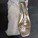 STUNAHOME Womens Kitten Heel Thong Sandals with Memory Foam Cute Flip Flop Heels for Women 1.4 Inches (Gold), Size 9