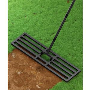36x10 inch Lawn Leveling Rake, Upgraded Lawn Leveler Tool Heavy Duty Reinforced Connection, Garden Rake with Adjustable Long Handle, Ground Leveler for Yard Smoothing Soil Grass Dirt Sand