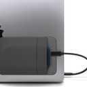 2-Pocket Adhesive Pouch for Laptop, Compatible with External Portable SSD, Magic Mouse, USB Cable and More - Gray