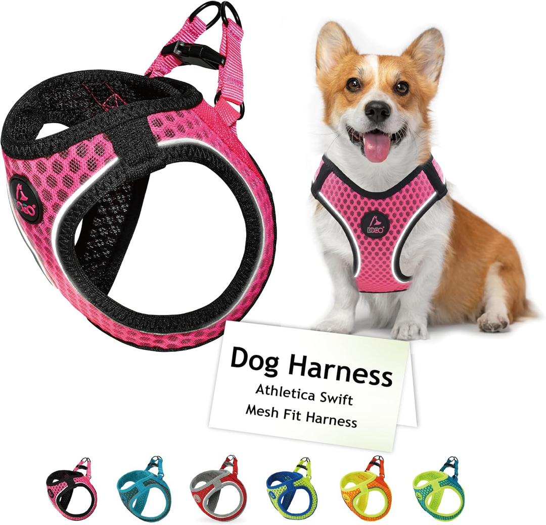 DOCO No Pull Dog Harness for Dogs | Adjustable Choke-Free Dog Vest with Breathable Air Mesh | Lightweight & Reflective for Training & Daily Walks Pink, Medium (Chest 1617 in, 1015 lbs)
