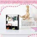 Simgoing 17cm Doll Clothes Closet with 13 Hangers Clothes Storage for Figures Wardrobe Furniture Accessories 17cm Doll Accessories Display Box Portable Storage for Dollhouse(Black)