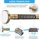 AIZESI One-Piece Brushed Gold Tension Shower Curtain Rod 41-73" No Drilling