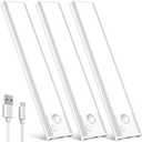 Under Cabinet Rechargeable Lighting: Motion Sensor Dimmable Lights Indoor - Battery Operated Lights - Wireless Activated Closet Light Magnetic Led Light for Kitchen Home Bathroom Counter Shelf