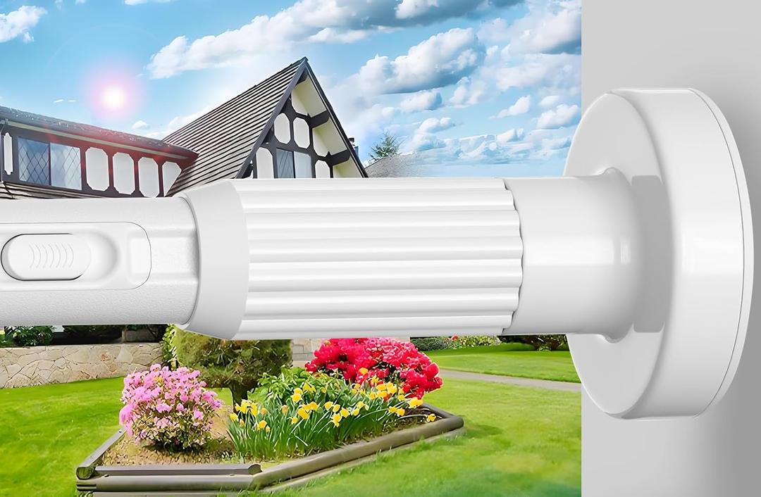 Tension Curtain Rod 40-120in White Adjustable Curtain Rod No Drilling Heavy Duty Tension Rods for Bathroom Living Room Divider Outdoor Patio