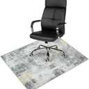 Anidaroel 36"x48" Abstract Office Chair Mat for Hardwood Floor, Anti-Slip Desk Chair Mat for Hardwood, Heavy Duty Desk Rug for Office Chairs, Low Pile Office Rugs for Rolling Chairs (Grey)