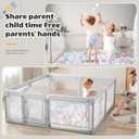 Baby Playpen,Extra Large Playpen for Babies and Toddlers, Sturdy Play Pen Play Yard with Safety Gate,79”x59”Baby Play Pen(Light Grey)