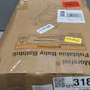 MoreFeel Collapsible Baby Bathtub for Newborn with Thermometer & 1 Hooded Towel & 1 Soft Floating Cushion,Portable Travel Bathtub with Drain Hole, Durable Foldable Baby Tubs for Infants to Toddler (Grey)