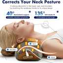 Pillow Massage Neck Hump 3-in-1 Massager Pillow with Heat, Deep Tissue Relief Neck Traction, Cervical Support Hump Corrector for Women and Men, Memory Foam Support Gray