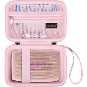 Canboc Carrying Case for Fujifilm Instax Mini Link 3 2 1 Smartphone Printer, Mesh pocket fit Instant Film and Cable, Soft Pink(Case Only)