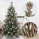 3 x SY Super Bang 8 Pcs Coffee/Gold Velvet Christmas Bows for Christmas Tree Decorations Door Wreath Garland Bow Ornaments, for Gift Wrapping Wedding Home Holiday Party Decor.