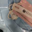 Elgogy Women's Oversized Work-out Crop T-shirt, Light Blue Large