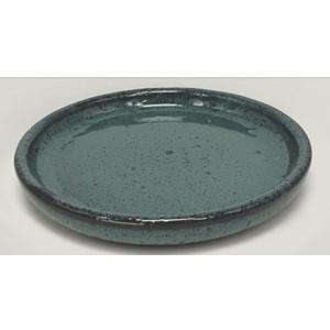 2 Pack Dark Green Ceramic 8 Inch Round Saucer, Plant Tray for Indoor Pots, Flower Plant Saucers, Dishes for Plants, Deep Plant Water Tray, Bird Bath Bowl, Holding Water Drips & Soil, Drainage Tray