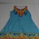 Summer Dresses for Women Trendy Boho Floral Print Sundresses Sleeveless Beach Cover Up Dress with Pockets Blue M