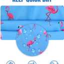 Century Star Mens Swim Trunks with Compression Liner Quick Dry Bathing Suits with Pockets Swim Shorts (3X-Large, 01 Sky Blue Flamingos)