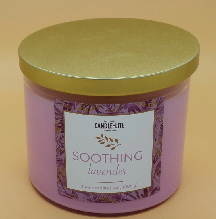 Candle-Lite 3-Wick Candle Soothing Lavender 14 ounces 2 Pack