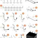 INCLY 278PCS Pegboard Accessories Organizer Kit, Peg Board Hooks Assortment with Bins for Organizing Various Tools, Fit 1/8 or 1/4 inch Pegboard for Hanging Storage, Garage Wall Attachments