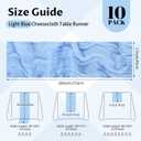 10 Pack Light Blue Cheesecloth Table Runner 17x108 Inch Semi Sheer Boho Gauze Cheese Cloth Table Runners, for Wedding Bridal Shower Birthday Party Home Decor Garden Farmhouse