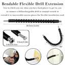 2 x Flexible Drill Bit Extension, Super Bit, 11.6 inch Bendable Drill Bit Extension, Flexible Shaft Extension Bits (4)