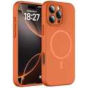 EXZLLEN Magnetic for iPhone 16 Pro Case, Compatible with MagSafe, Full Camera Protection, Military-Grade Protection 3.0mm Thicken Silicone Phone Cover for 16 Pro 6.3", Orange