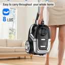 Zefiro Max 1600W Multi-Surface Bagless Canister Vacuum Cleaner, 40kPa Suction, Lightweight Corded Canister Vacuum, HEPA Filter, Auto Cord Rewind, Floors, Carpets, Pet Hair, Home Apartment