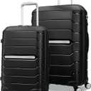 Samsonite Freeform 2-Piece Luggage Set - Carry-On & Large Checked Luggage with Dual Spinner Wheels - Durable Polypropylene Hardshell - TSA Lock, Airline-Approved - Expandable Hard Shell  Black
