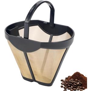Coffee Permanent Filter for Ninja CFP Dual Brew Models, Reusable Gold Tone Coffee Filter Basket Compatible with Ninja Coffee Makers CFP201 CFP300 CFP301 CFP305 CFP307 (1 Pack)